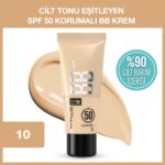 Maybelline New York Fit Me Nude Cilt Bakımı Etkili Nemlendirici SPF50 BB Krem 10