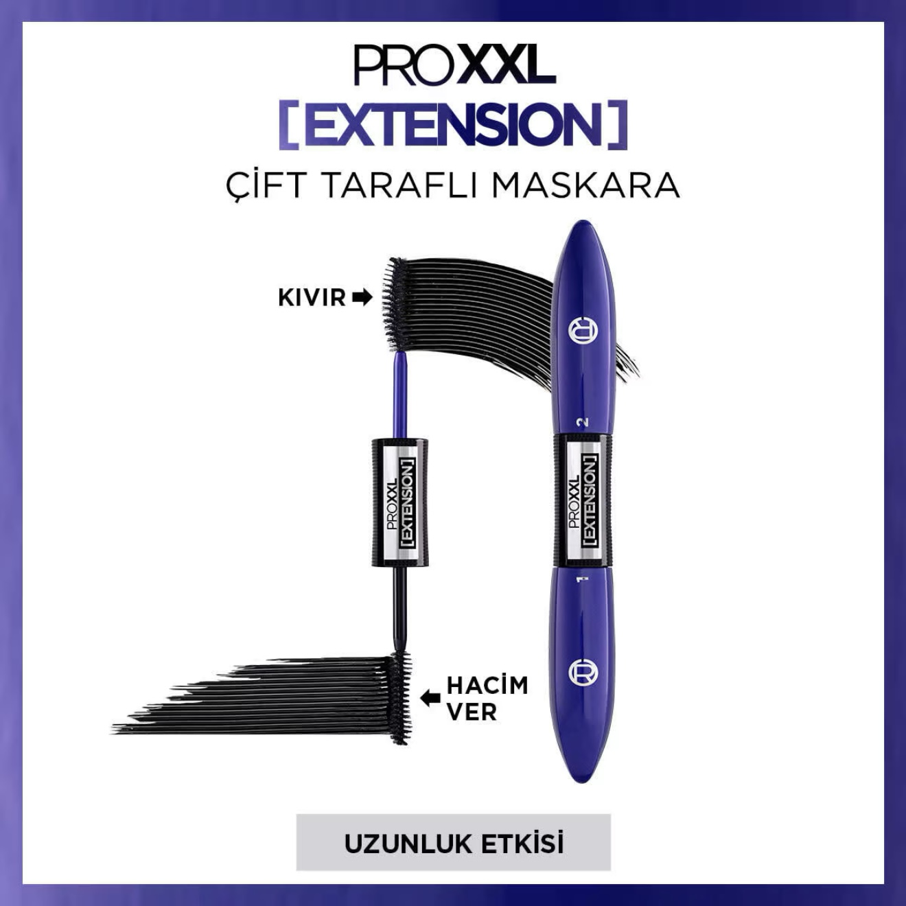 2c54e5_e74370076d4347a9b6d255fd7e01d413mv2.jpg L'Oréal Paris Pro XXL Extension Çift Taraflı Maskara Uzunluk Etkisi - Görsel 1