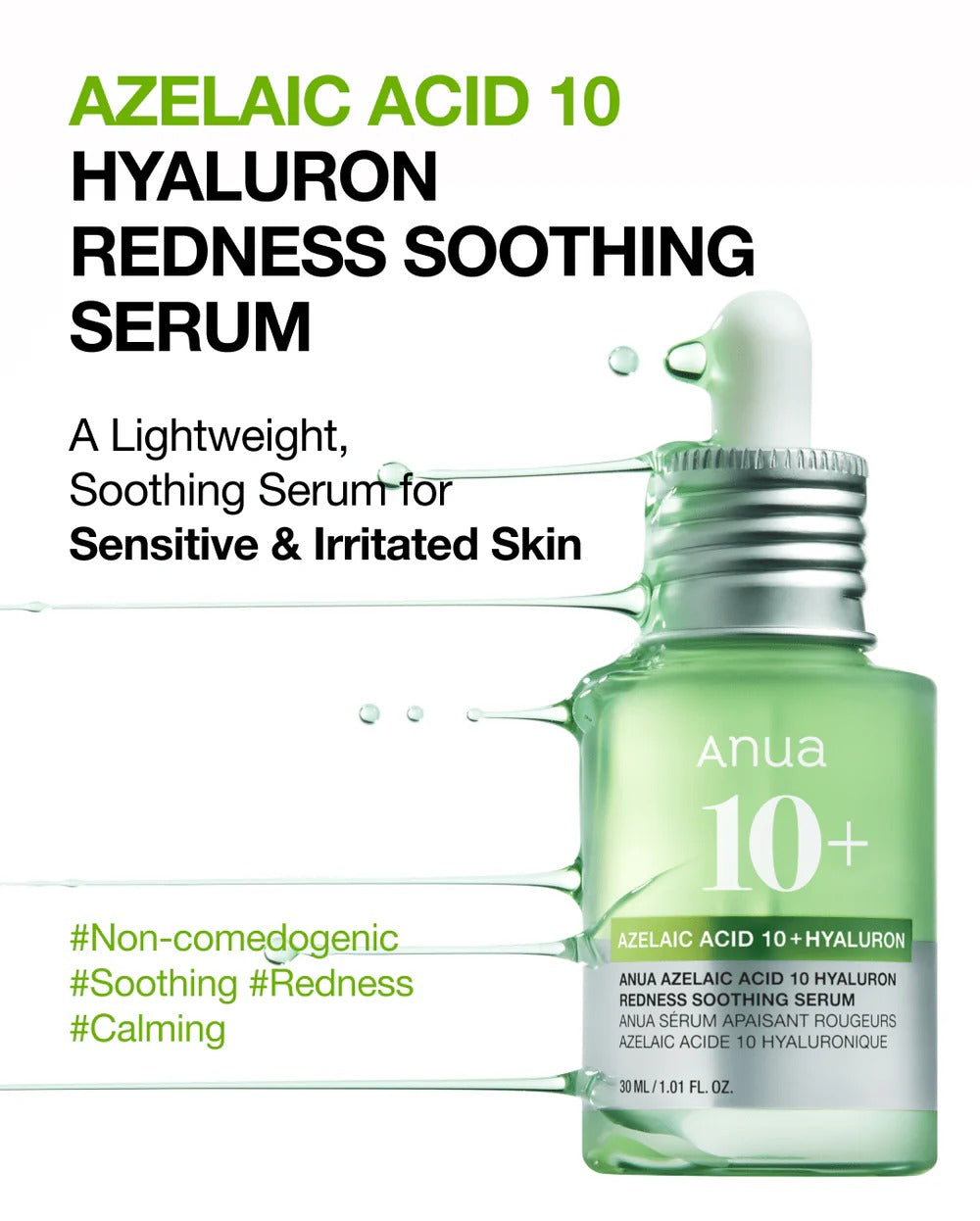 AzelaicAcid10Hyaluron.jpg Anua Azelaic Acid 10 Hyaluron Redness Soothing Serum - Görsel 1