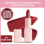 Maybelline New York Serum Etkili Hyaluronik Asit ve Besleyici Yağ İçeren Ruj Satin Blind Date 107