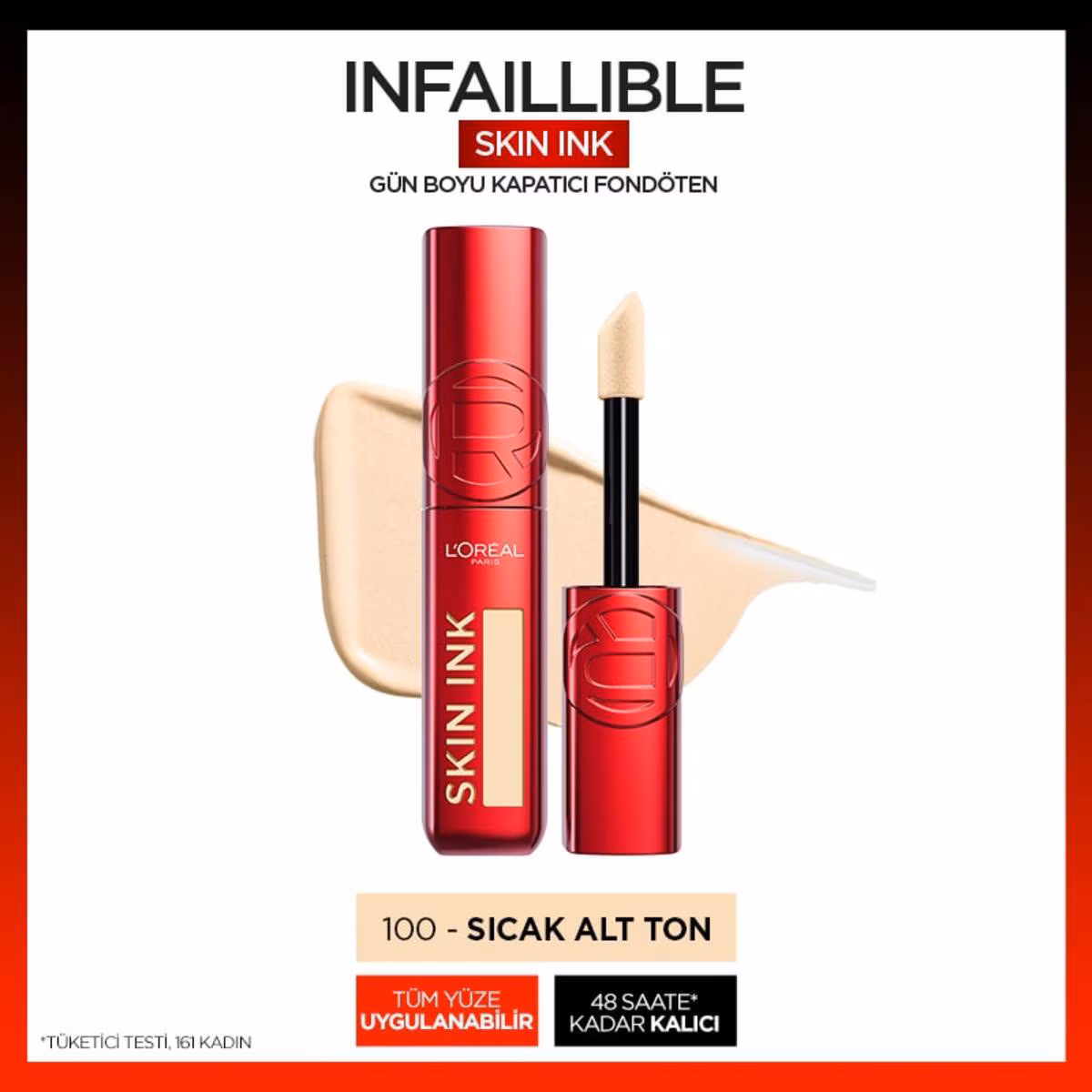 prd-front-1436701-1200x1200 L'Oreal Paris Skin Ink Gün Boyu Kapatıcı Fondöten Sıcak Alt Ton 100 - Görsel 1