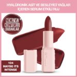 Maybelline New York Serum Etkili Hyaluronik Asit ve Besleyici Yağ İçeren Ruj Satin It's Intense 104